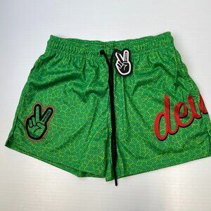 Deuce Short Men Medium Basketball Mesh Spell Out 29x4.5 Hip Peace Party Core Ne